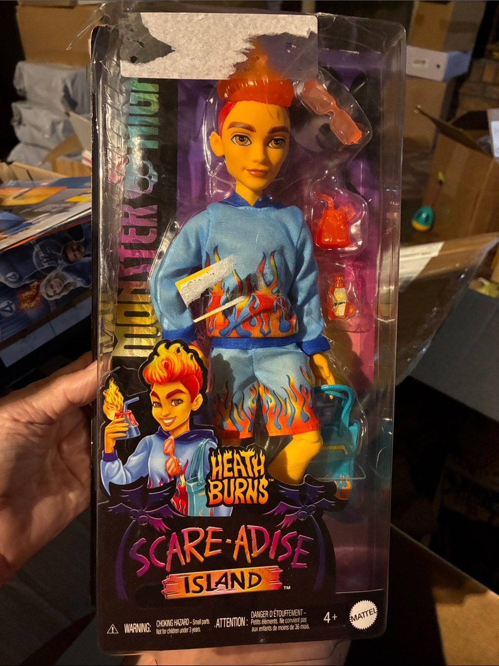 monster high Heath Burns Doll Orange Yellow Blue Outfit